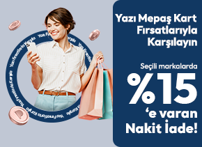 Mepaş Sanal Kart’tan Seçili Markalarda %15’e Varan Nakit İade!